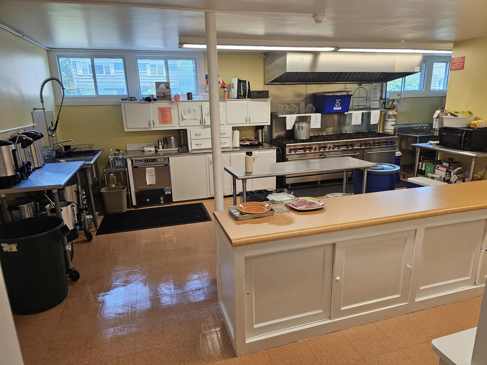 Commercial kitchen cleaned after service